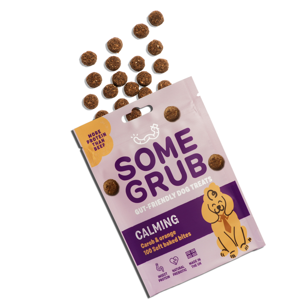 Calming treats pouch with scattered bites