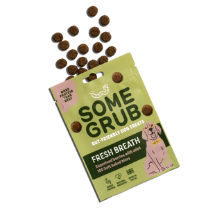 Fresh Breath treats pouch with scattered bites