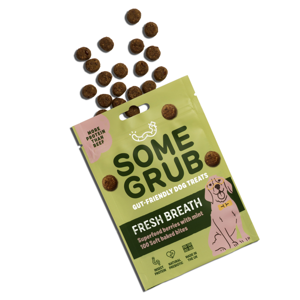 Fresh Breath treats pouch with scattered bites