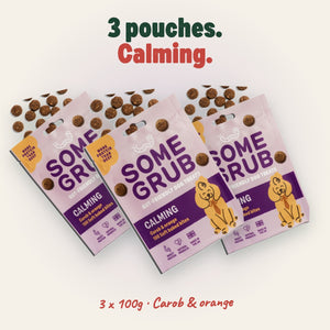 3 x 100g pouches of Some Grub Calming dog treats