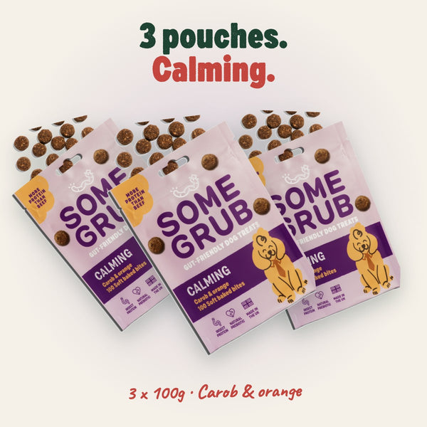 3 x 100g pouches of Some Grub Calming dog treats