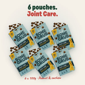 6 x 100g pouches of Some Grub Joint Care dog treats